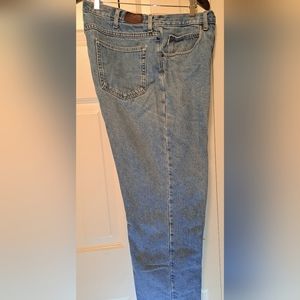L.L. BEAN Flannel Lined Jeans Blue Relaxed Fit Size W38 L32